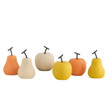 Multi-Color White Ceramic Apple Pear Decor Set 4 Styles Creative Fruit