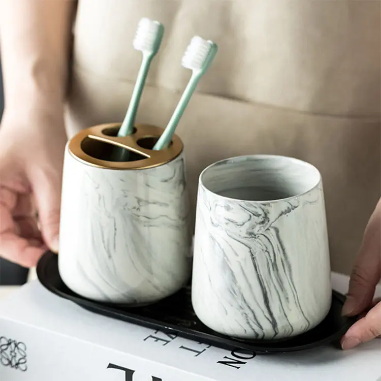 China White Marble-Pattern Luxury Ceramic Bathroom 4-Piece Set Factories, Company