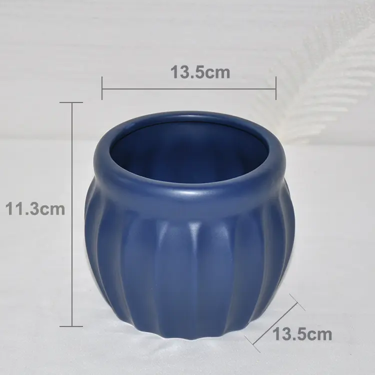 Deep Sea Blue Ceramic Vase Set 2