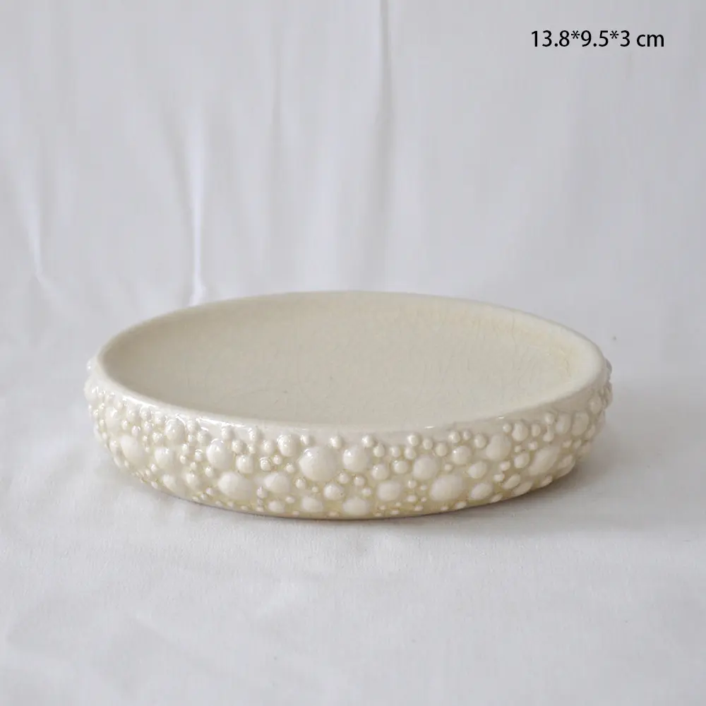 Pale Yellow Bubbled-Texture Ceramic Bathroom Set Item 5