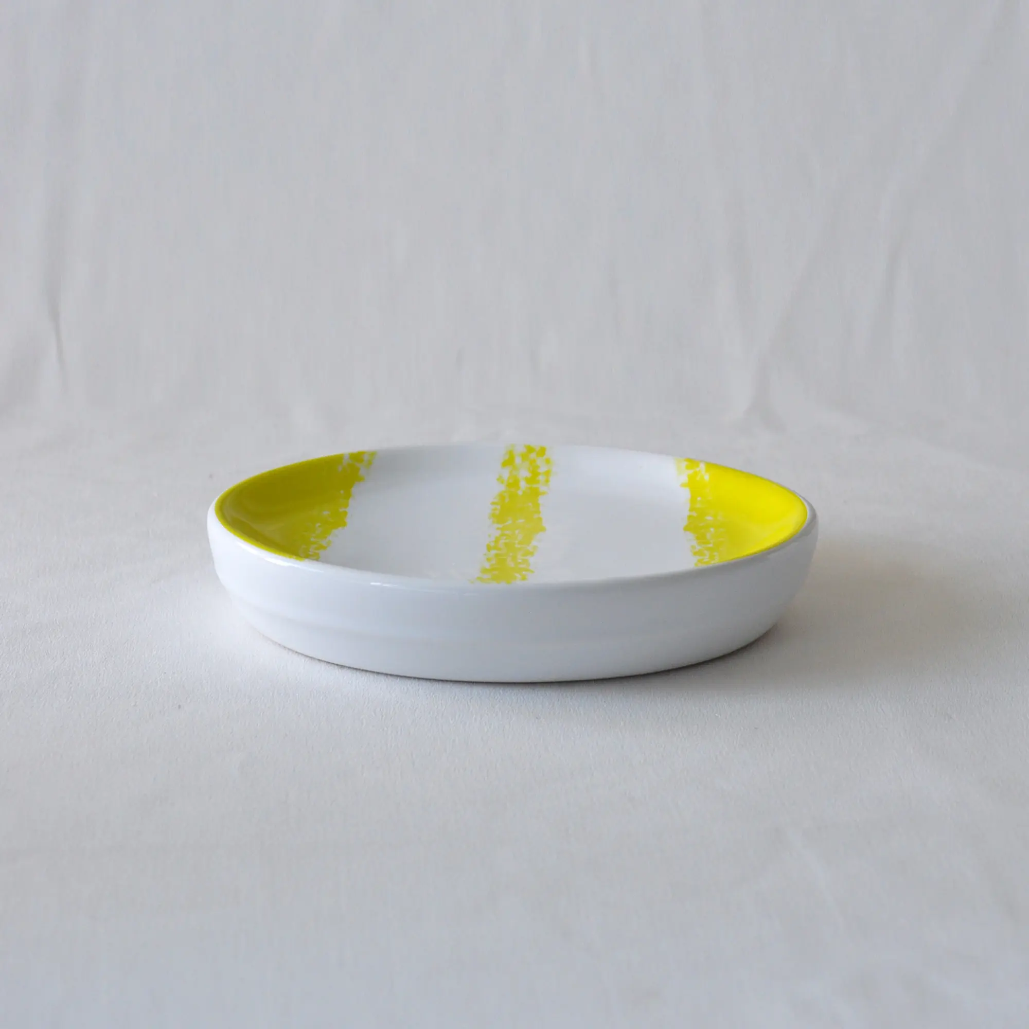 Custom Vibrant Yellow-White Striped Dolomite Bathroom Accessory Set Company, Product