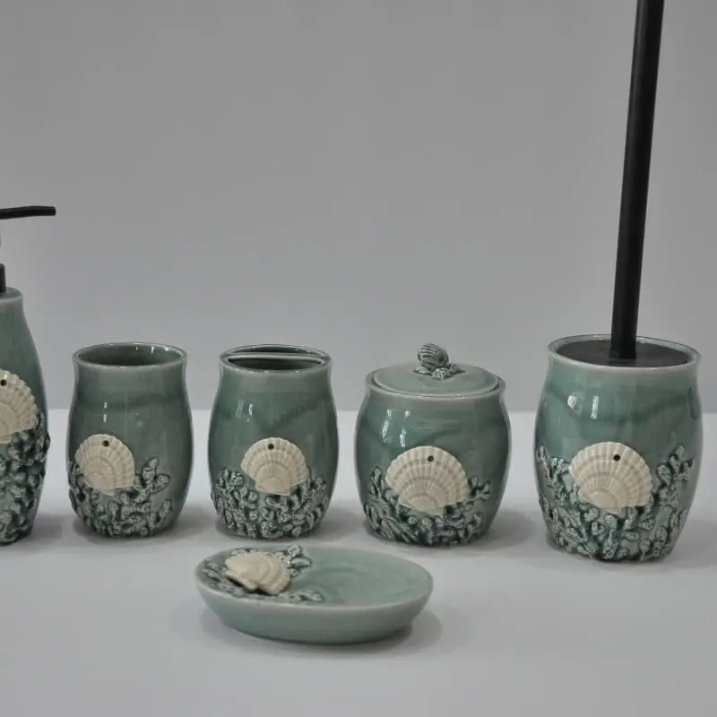 Wholesale Ocean series shell relief bathroom six piece set Factory, Factories