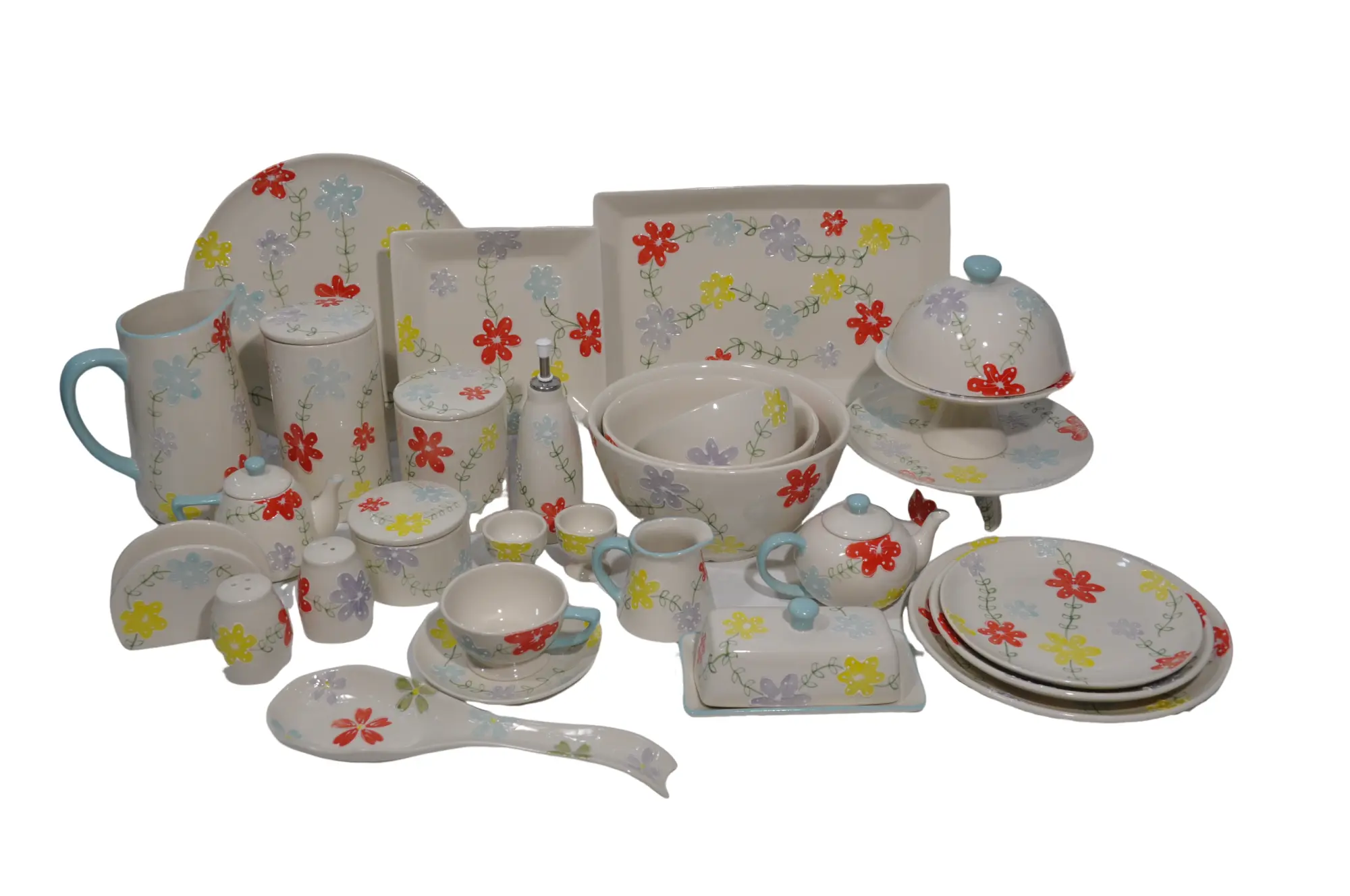 ODM Country - Style Colorful Hand - Painted Floral Stoneware Dinnerware Set Supplier, Factory