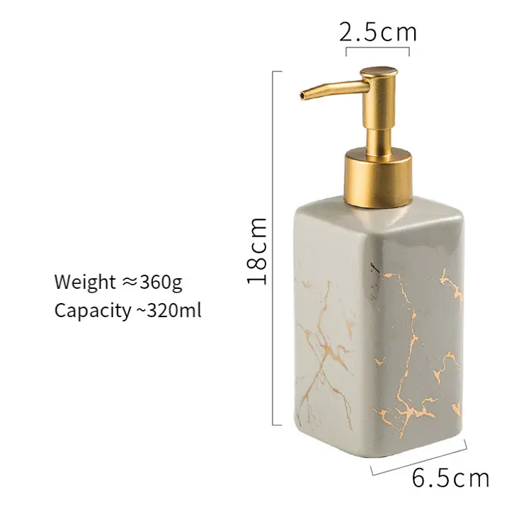 Colorful Marble-Pattern Ceramic Lotion Dispenser View 5