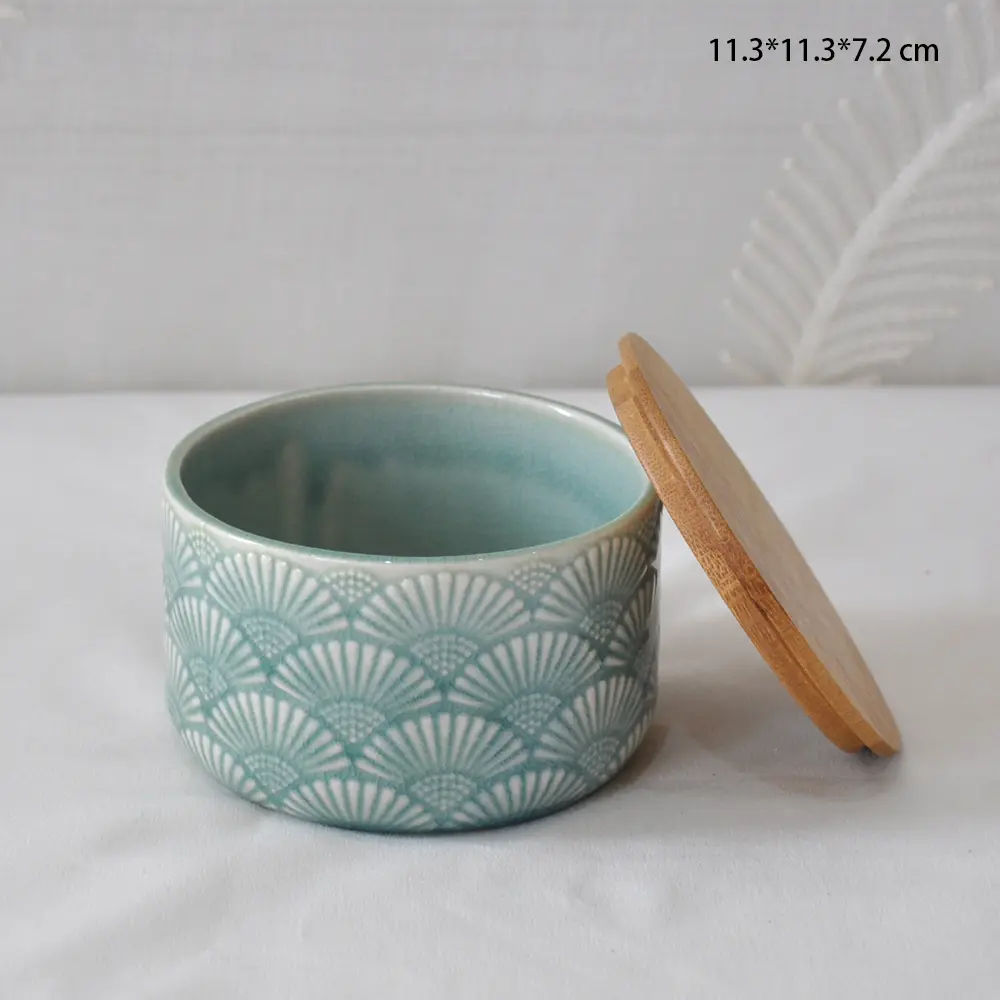 Ceramic Bathroom Accessories with Wood Lids