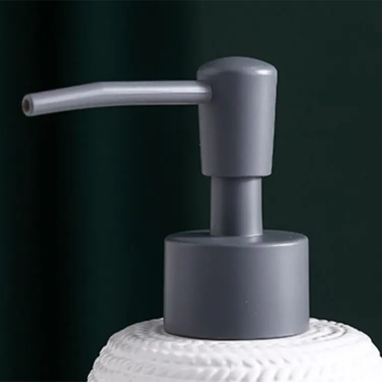 OEM Grey White Striped Woven Texture Ceramic Bathroom 5-Piece Set Exporters, Product