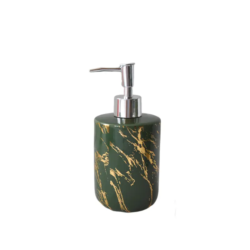ODM Dark Green Veined Marble - Patterned Ceramic Bathroom 5 - Piece Set Supplier, Suppliers