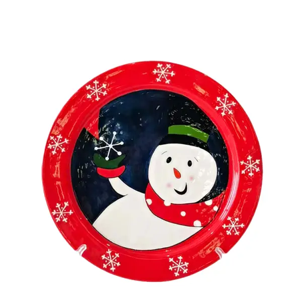Discount Christmas Cartoon Snowman Dolomite Decorative Plate Set - 2 Piece Factories, Company