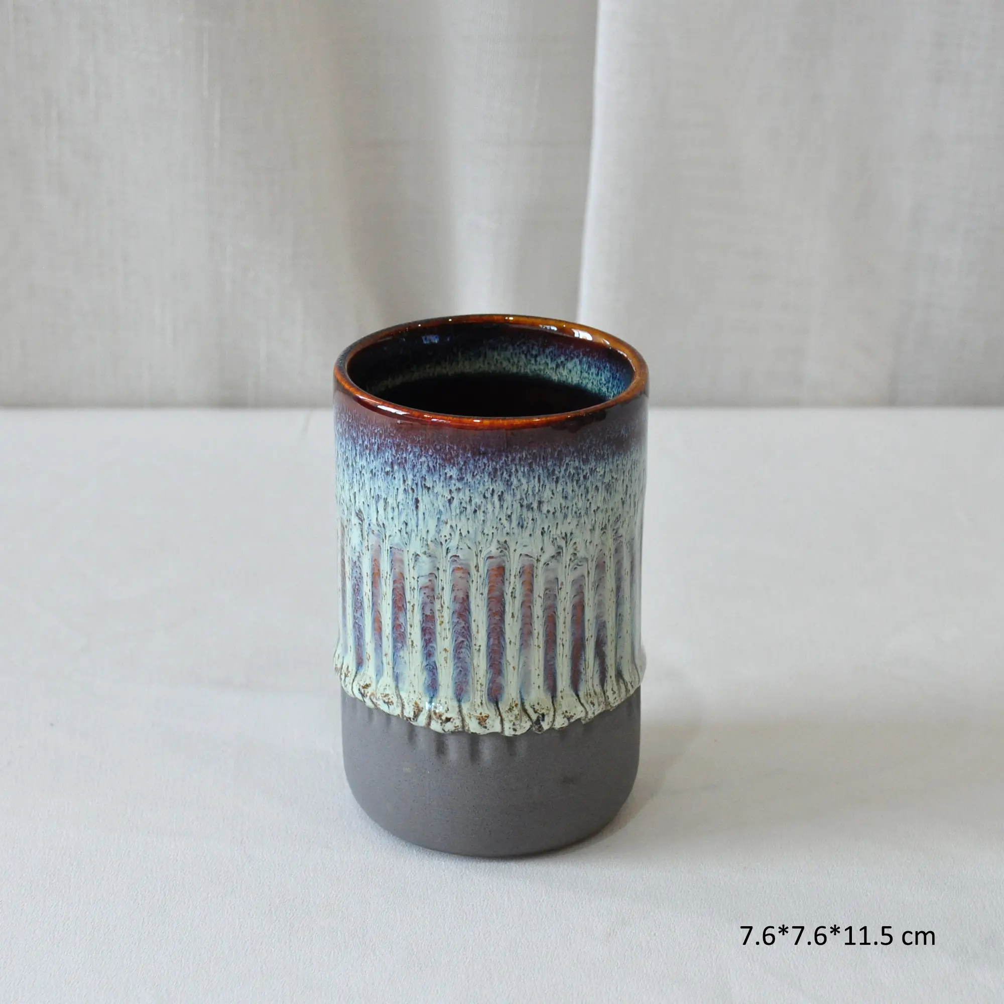 Buy Wabi-Sabi Kiln-Change Gradient Vertical Striped Stoneware Bathroom Set Manufacturers, Exporter
