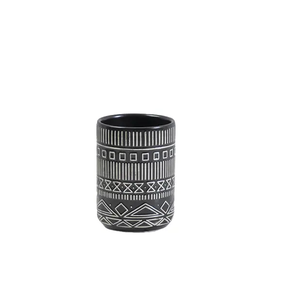jiashun Black & White Vertical - Stripe Stoneware Bathroom 6 - Piece Set Company, Companies
