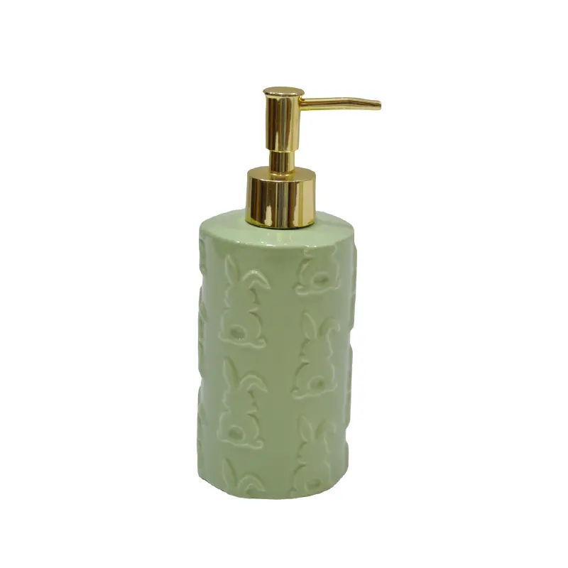 jiashun Easter Bunny Embossed Dolomite Lotion Dispenser Set - 2 - Piece (Mint Green & Cream) Factories, Exporter