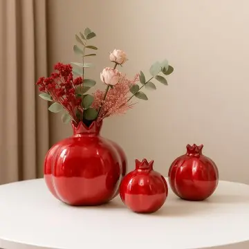 Multi-Style Pomegranate Shaped Ceramic Set Multi-Color Options Luxury Home