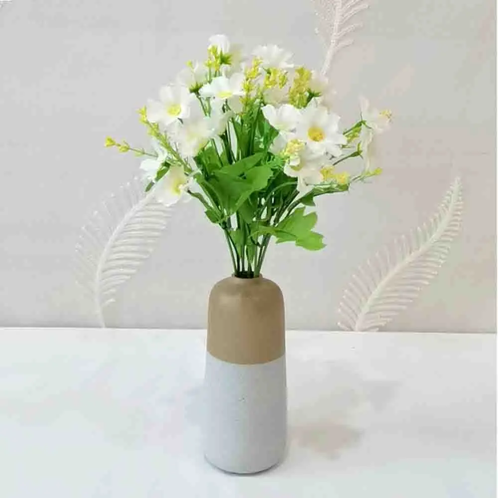 Discount Morandi Two-Tone Spliced Straight Stoneware Vase Set Suppliers, Products