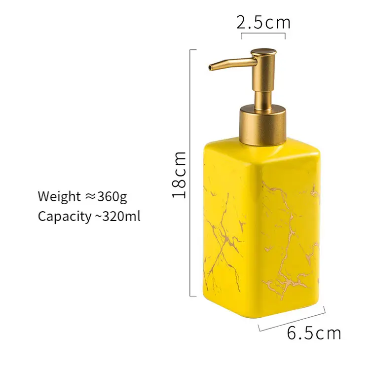 Colorful Marble-Pattern Ceramic Lotion Dispenser View 4