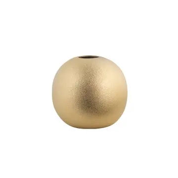 Luxury Textured Spherical Ceramic Vase Set Gold Silver Home Decor