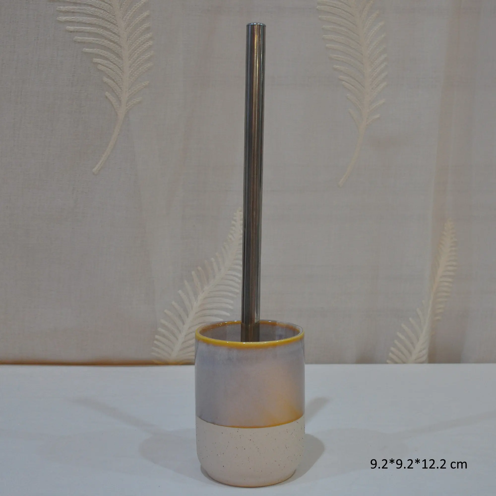 Wholesale Warm Yellow Gradient Speckled Stoneware 5-Piece Bathroom Accessory Set Suppliers, Products