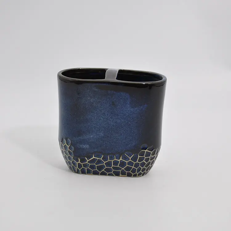 Discount Deep Sea Blue Honeycomb Pattern Ceramic Bathroom 5-Piece Set Manufacturers, Factory