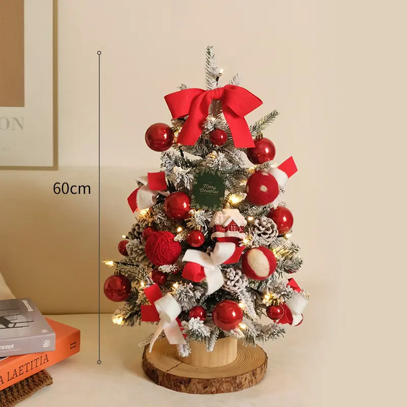 Pre-Decorated Mini Tabletop PVC Christmas Tree Detail 1
