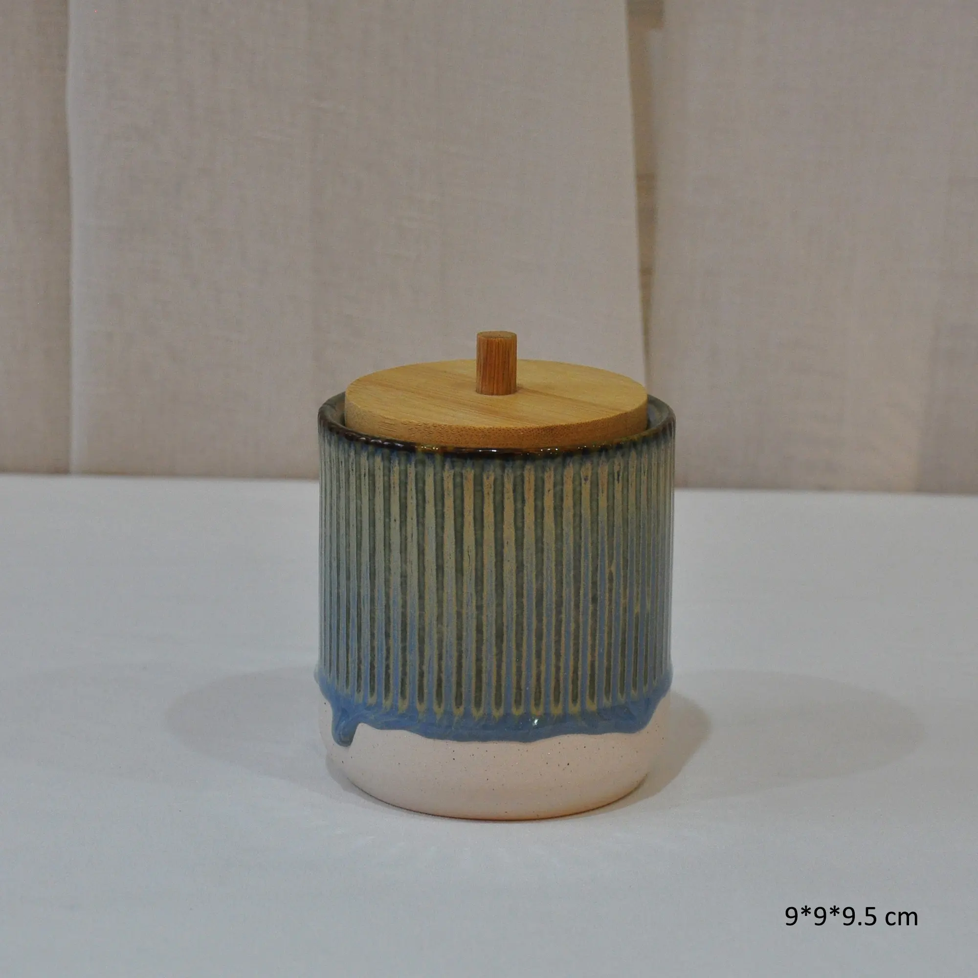 ODM Natural Style Gradient Vertical Stripes Stoneware 5-Piece Bathroom Accessory Set Company, Companies