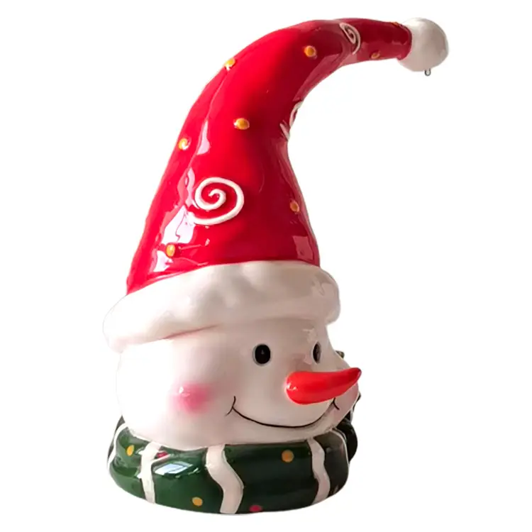 jiashun Christmas Curved - Hat Snowman Gnome Dolomite Ceramic Figurine Supplier, Factories