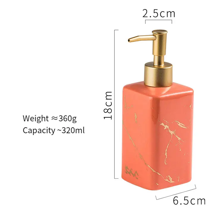 Colorful Marble-Pattern Ceramic Lotion Dispenser View 1