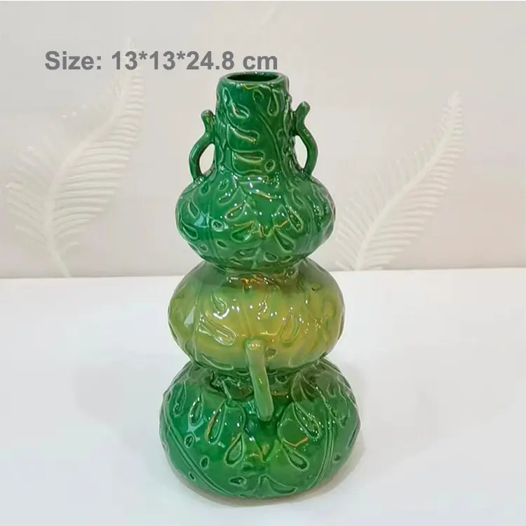 Artistic Gourd-Shaped Ceramic Vase