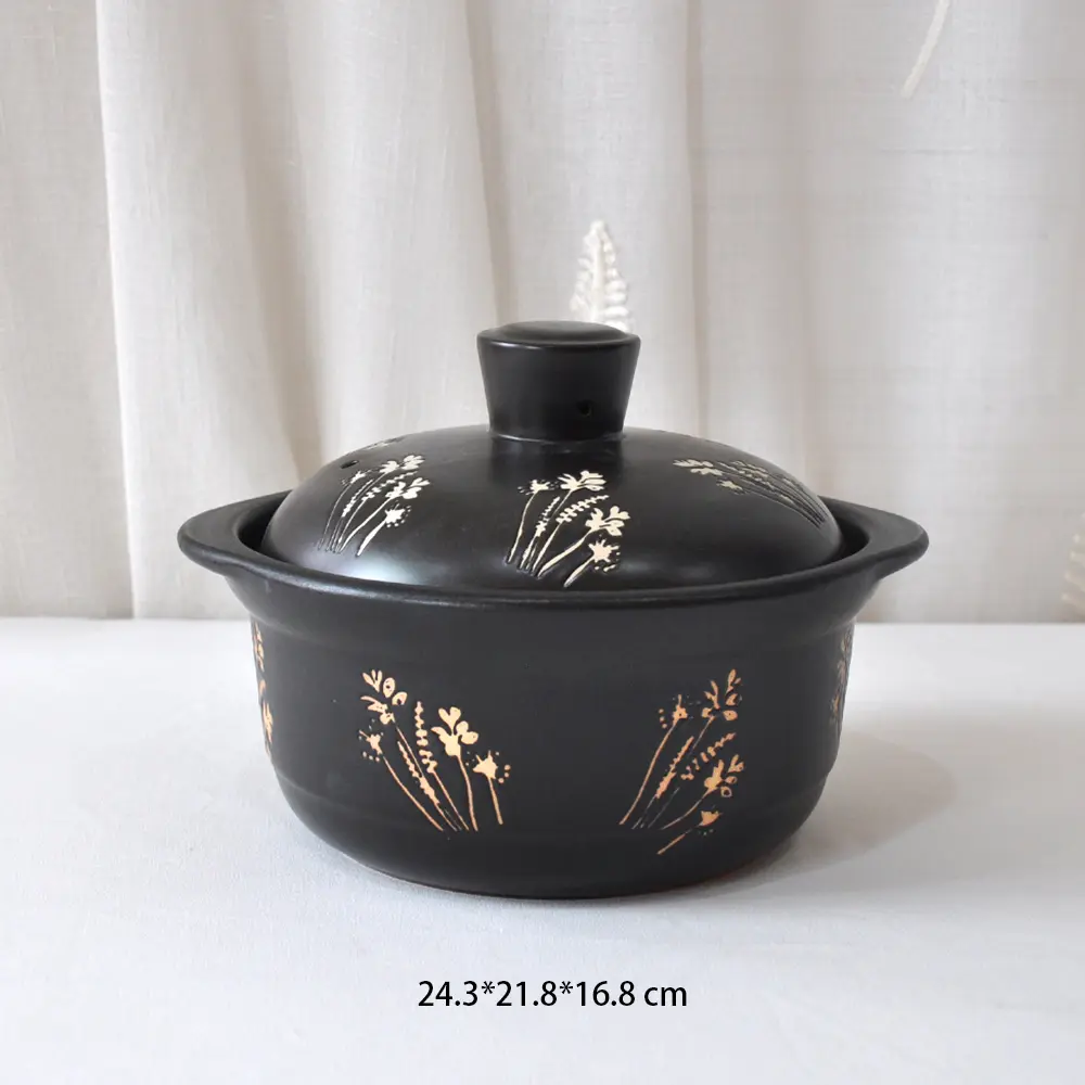 Japanese Vintage Black Ceramic Casserole