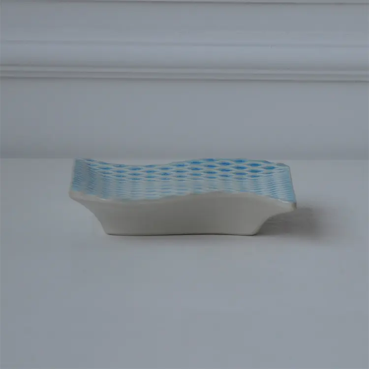 Wholesale Modern Minimalist Blue - White Textured Ceramic Bathroom Accessory Set Factories, Exporter