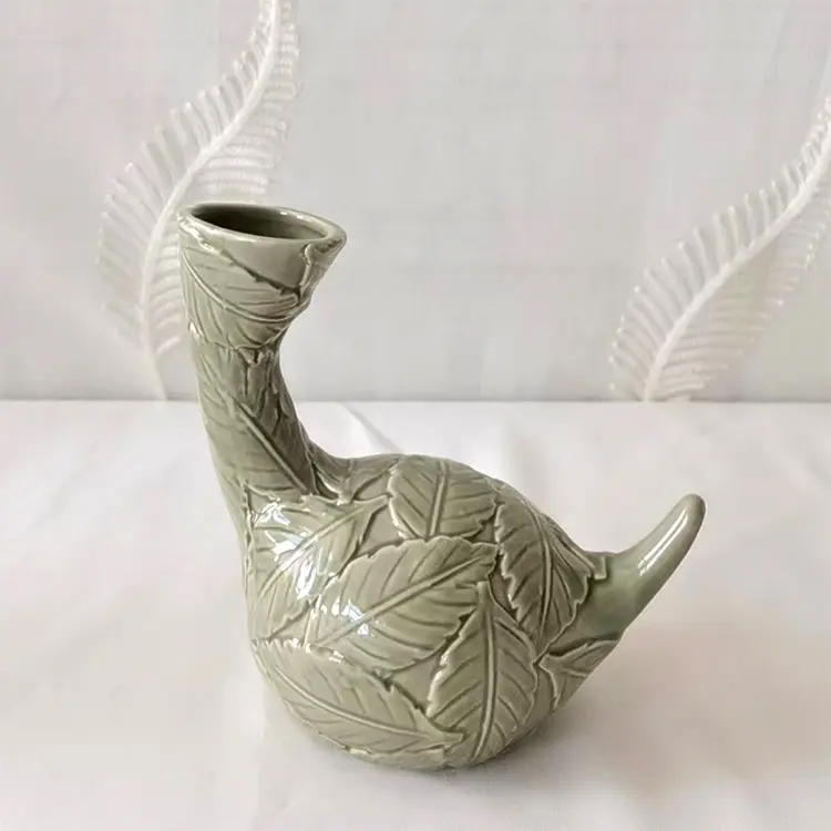 ODM Swan - Shaped Leaf - Embossed Ceramic Vase | Artistic Home Decor Accent Companies, Product
