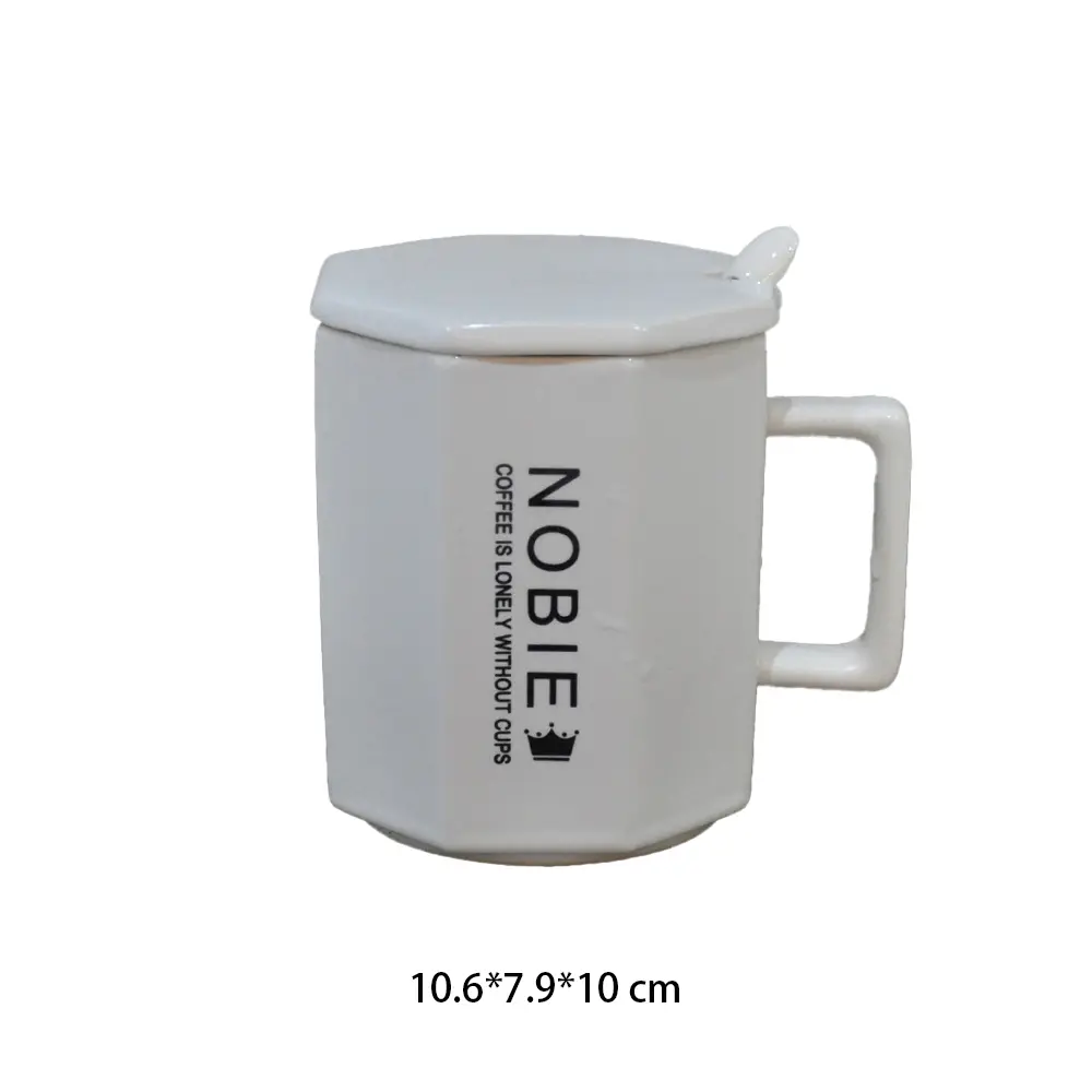 Minimalist Octagonal Ceramic Mug Detail