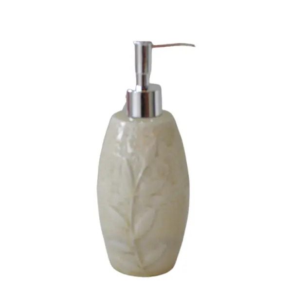 Discount Beige Embossed Leaf - Patterned Stoneware Bathroom 4 - Piece Set Factory, Product