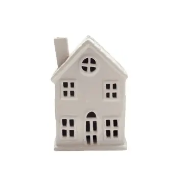 LED Christmas Style Multi-Shape Ceramic Small House Decor Set Festive Home