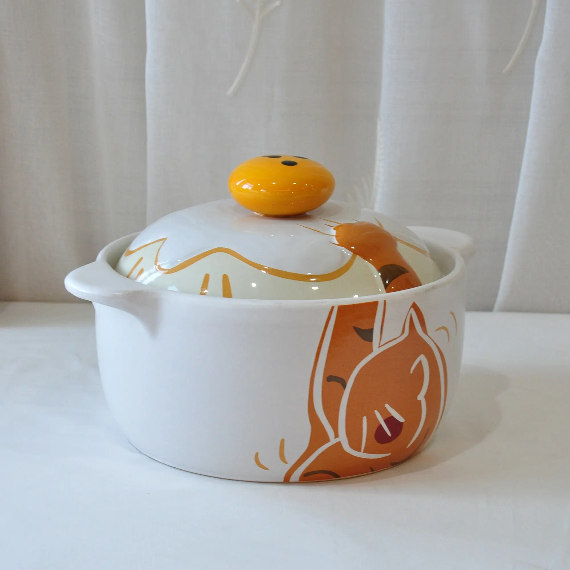 OEM Playful Cartoon Cat Lidded Ceramic Casserole Exporter, Exporters