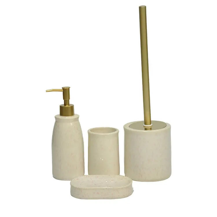 OEM Modern Minimalist Design Speckled Ceramic Bathroom Accessory Set Factories, Companies