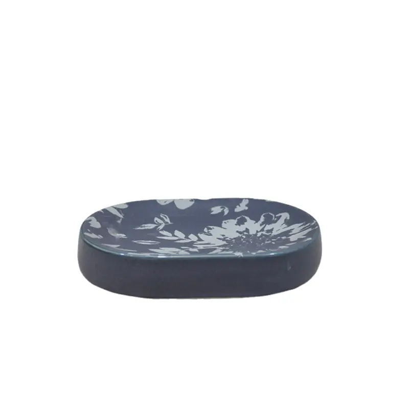 Discount Smoky Gray & White Floral Stoneware Bathroom 5 - Piece Set Factory, Product