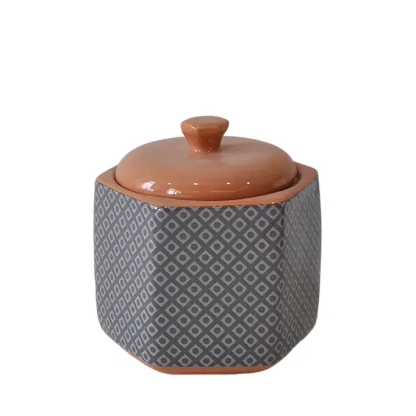 jiashun Gray & Orange Geometric - Patterned Stoneware Bathroom 5 - Piece Set Supplier, Products