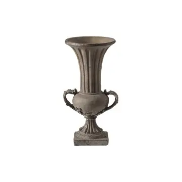Vintage Carved Double-Handle Resin Vase Distressed Style Home Decor