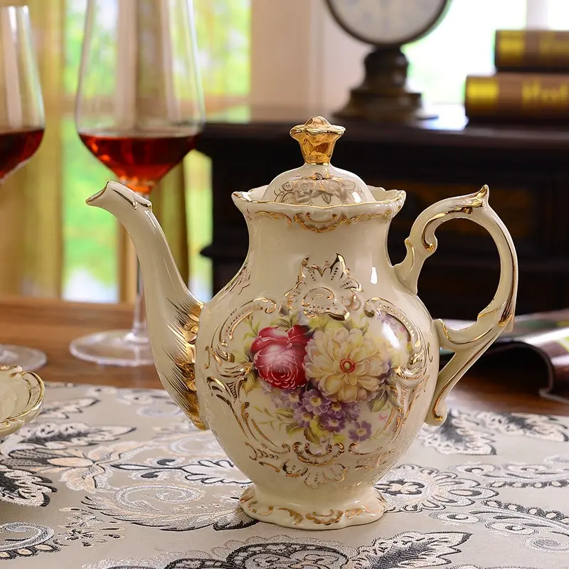 Discount European Floral Ceramic Tea Set with Tray Factory, Company
