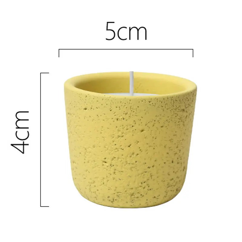 Macaron Color Rough Texture Cement Aromatherapy Candle Cup - 1