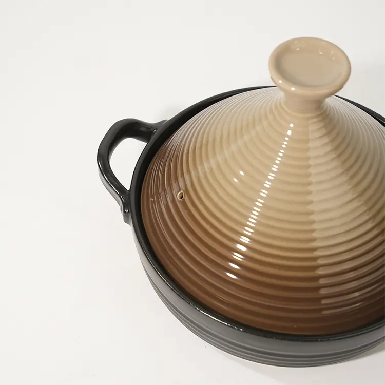Custom Manufacturer Direct Wholesale Hige Temperature Ceramic Taji Cooking Pot Heat - Resistant Clay Cookware Casserole with Lid for Kitchen Manufacturers, Products