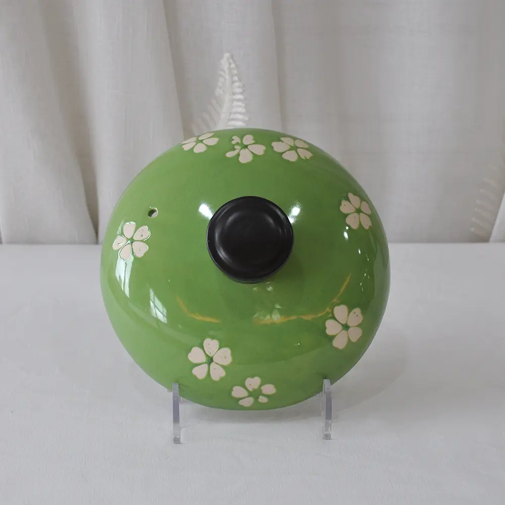 ODM Japanese Black & Green Contrast Cherry Blossom Ceramic Casserole Exporter, Companies