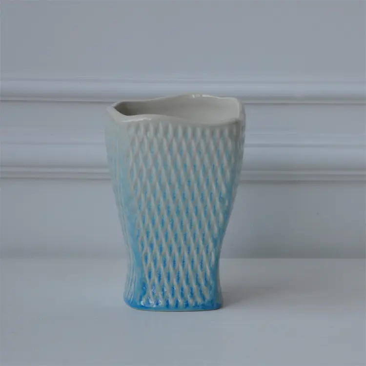 Wholesale Modern Minimalist Blue - White Textured Ceramic Bathroom Accessory Set Factories, Exporter