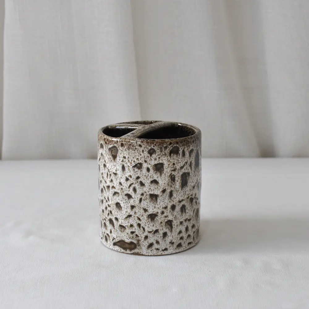 ODM Lava Inspired Speckled Porous Earthy Tone Stoneware Bathroom Set Exporter, Exporters