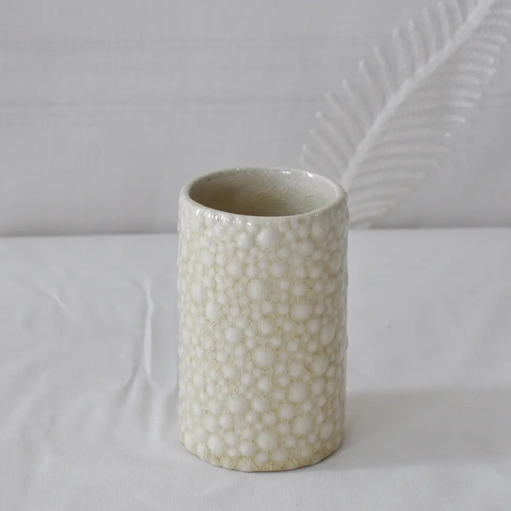 Custom Pale Yellow Bubbled-Texture Ceramic Bathroom 5-Piece Set Supplier, Companies