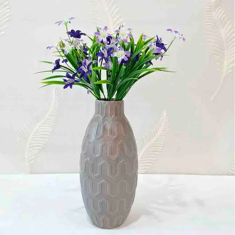 Buy Nordic Minimalist Geometric - Embossed Stoneware Vase Set Exporter, Exporters