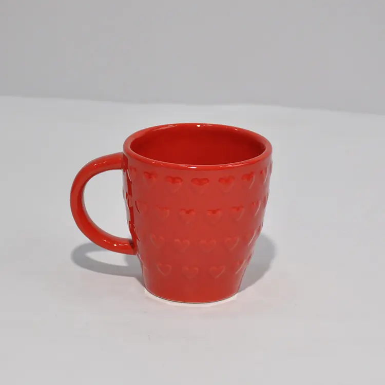 jiashun 3D Heart-Embossed Stoneware Mug Set for Couples – 250ml Romantic Valentine's Cup Exporters, Companies
