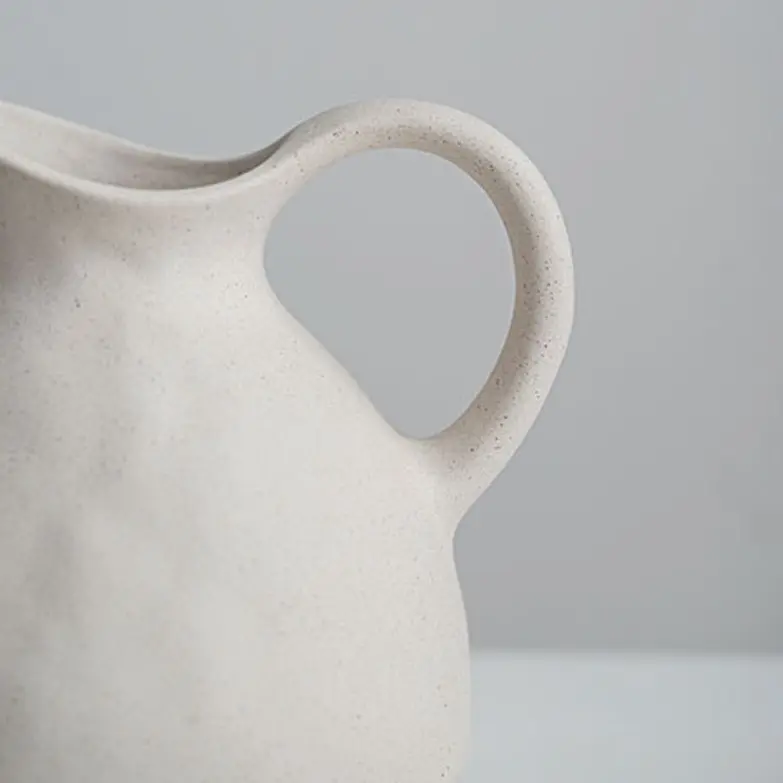 OEM Milky White Speckled Ceramic Pitcher Vase Factories, Exporters