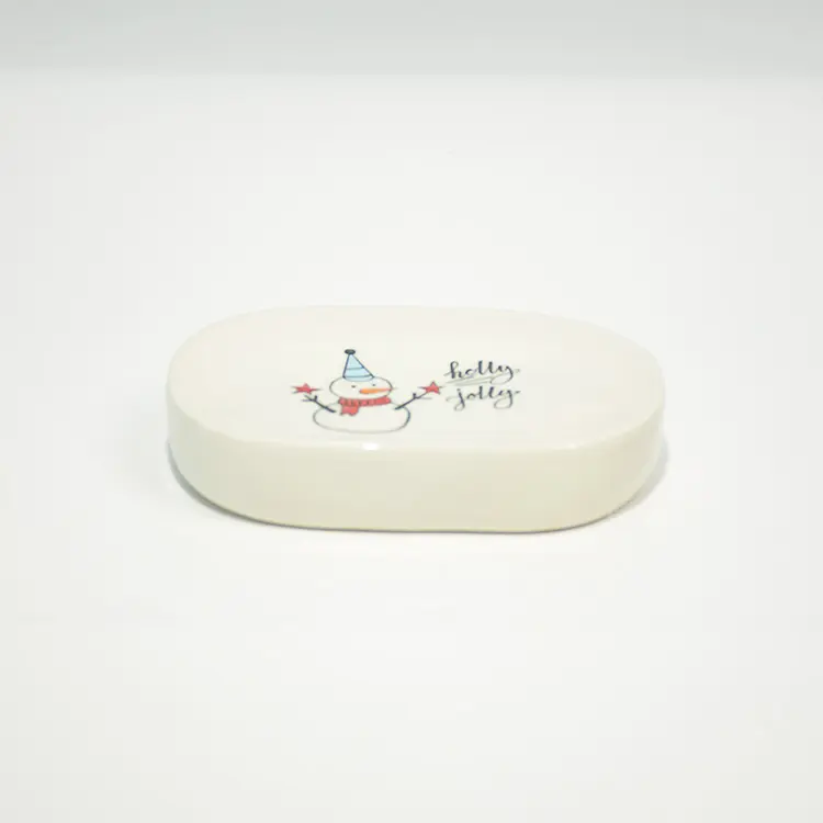 Wholesale Christmas Snowman "Holly Jolly" Ceramic Bathroom 4-Piece Set Supplier, Companies