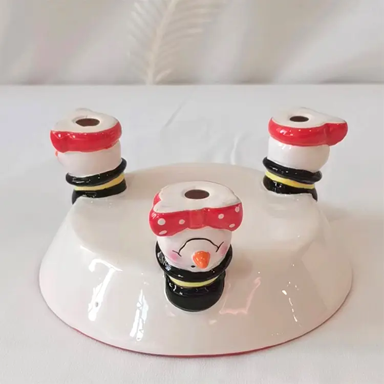 Buy Christmas Snowman - Footed Dolomite Ceramic Bowl Factory, Products