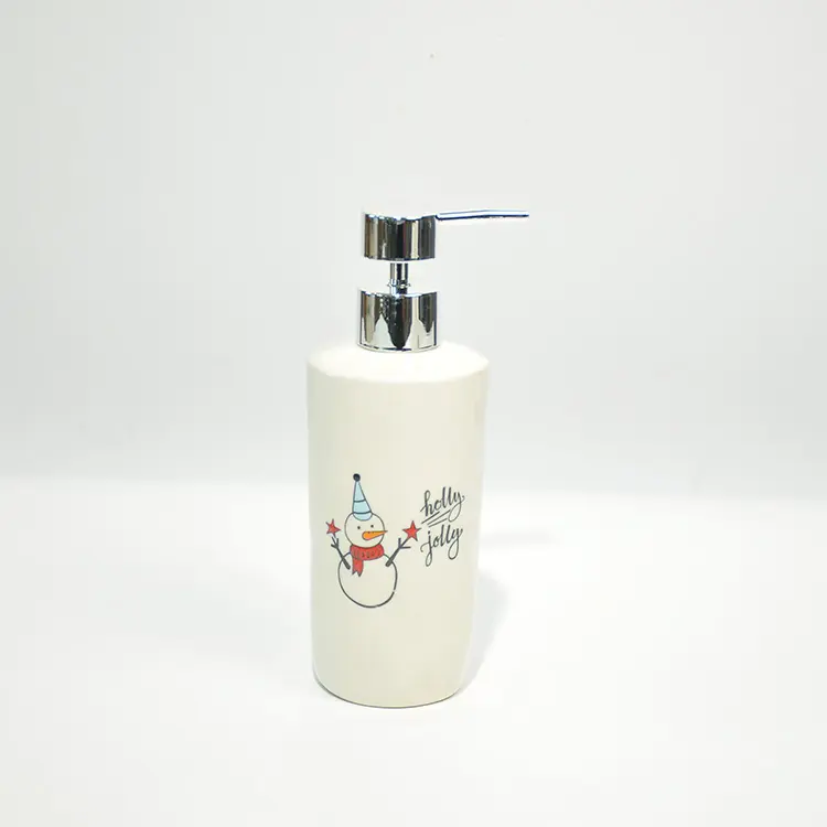 Wholesale Christmas Snowman "Holly Jolly" Ceramic Bathroom 4-Piece Set Supplier, Companies